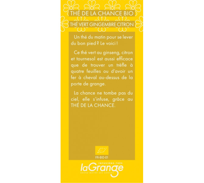 ÉTIQUETTE COFFRET - THÉ DE LA CHANCE BIO