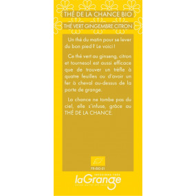 ÉTIQUETTE COFFRET - THÉ DE LA CHANCE BIO