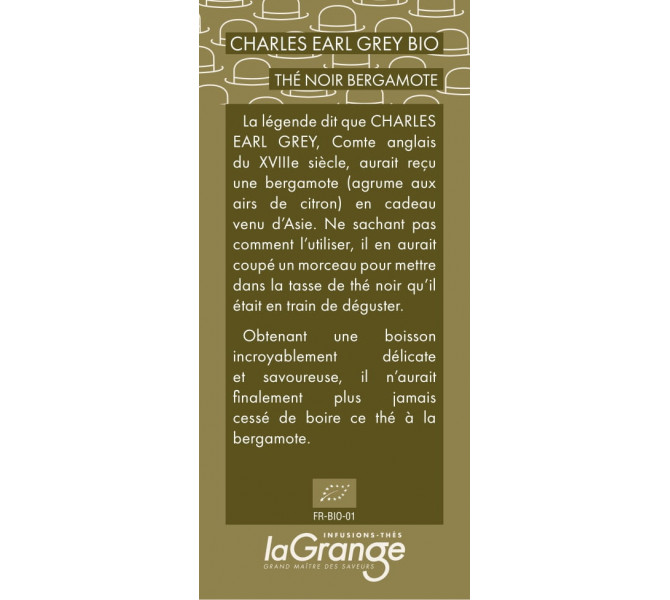 ÉTIQUETTE COFFRET - CHARLES EARL GREY BIO