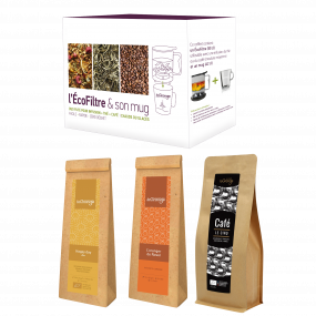 Coffret Ecofiltre et son mug + infusions thés cafés